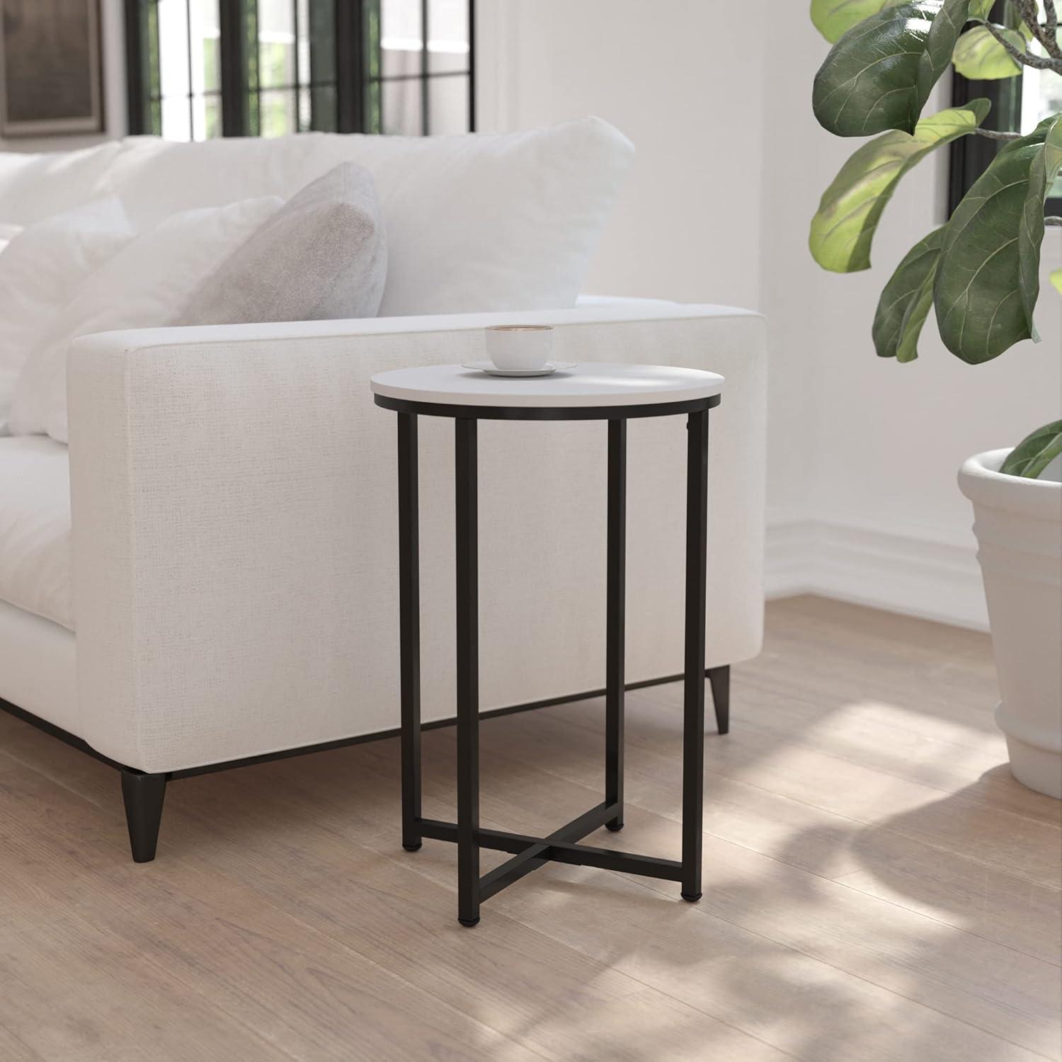 Flash Furniture Hampstead Collection End Table - Modern Laminate Accent Table with Crisscross Frame