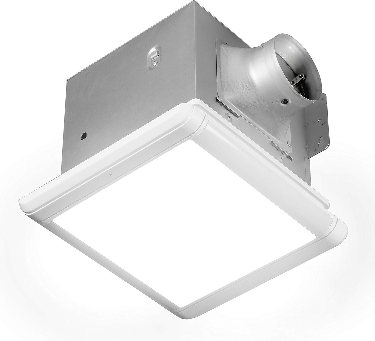 Smart White Dual Speed Bathroom Exhaust Fan with LED Light