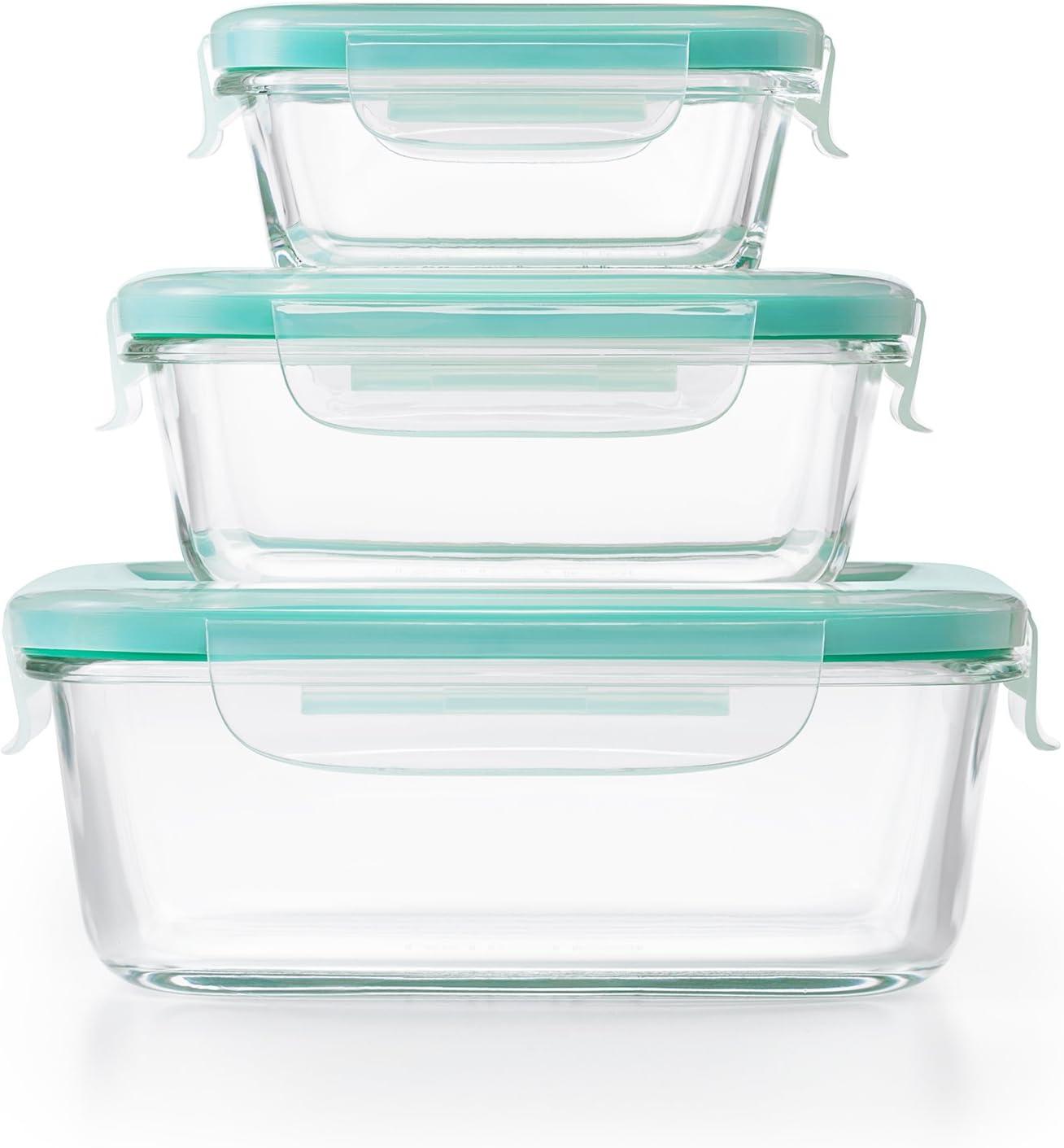 Clear Glass 12-Piece Meal Prep Storage Set with Snap Lids