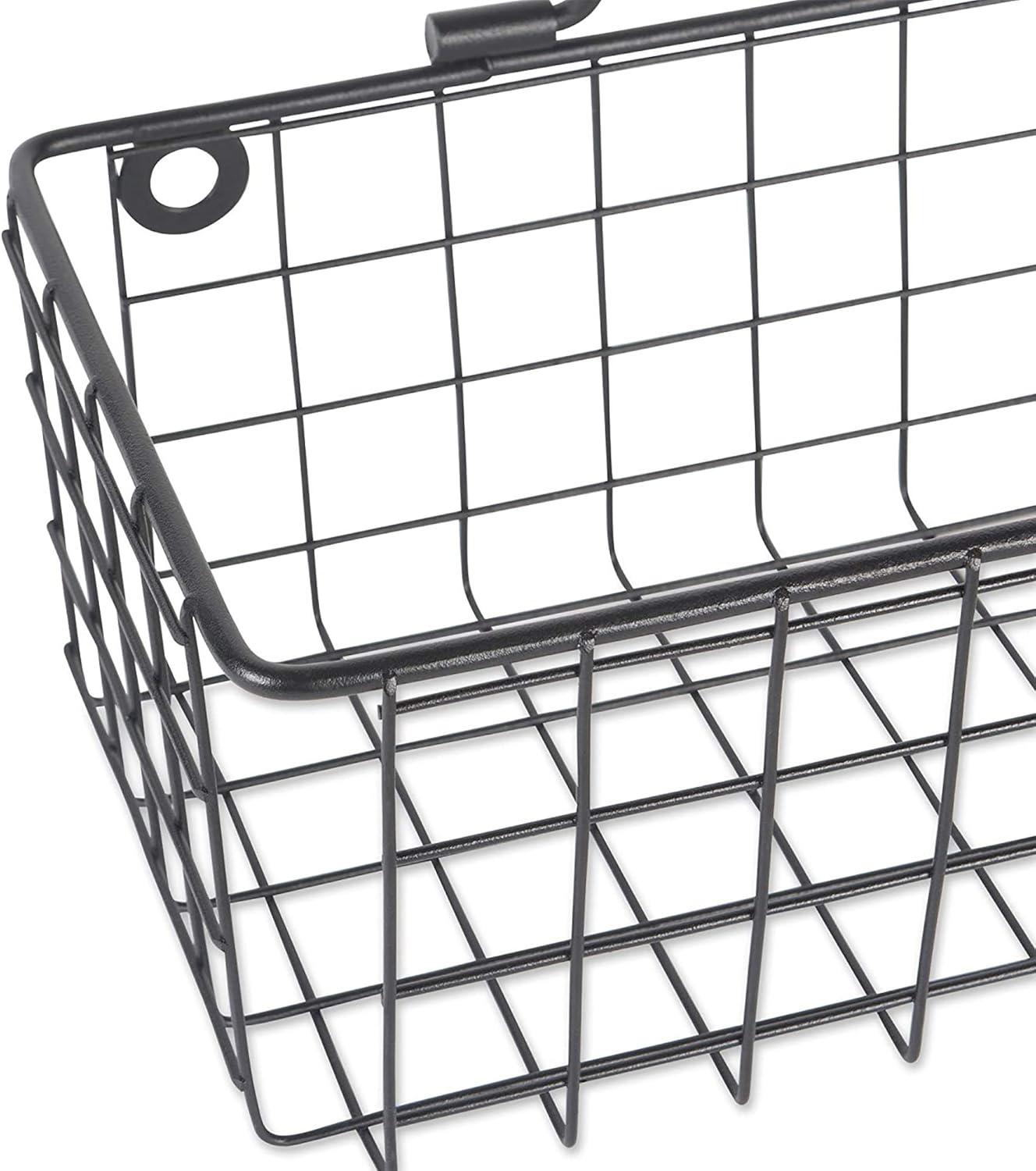 Small Black Wire Wall Basket Set/2