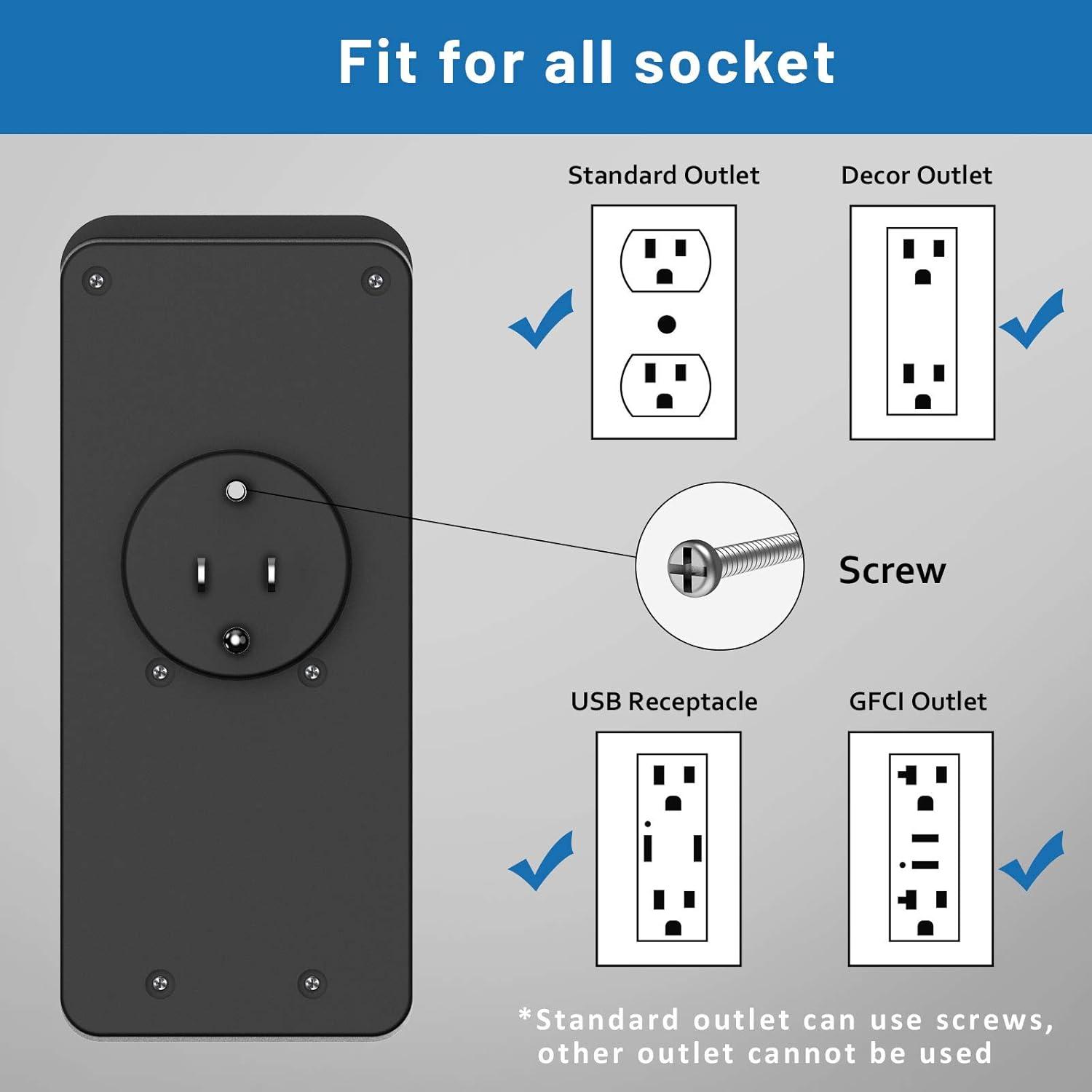 White 9-Outlet Surge Protector with USB Ports