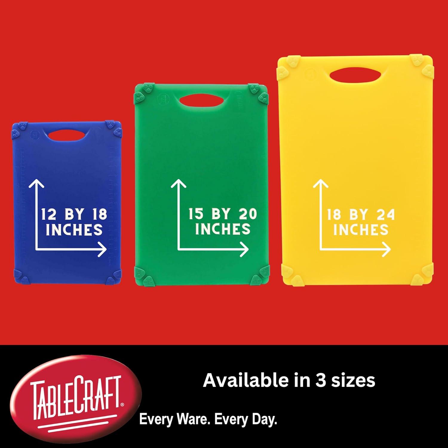 Green Rectangular Plastic Cutting Board with Anti-Slip Grips