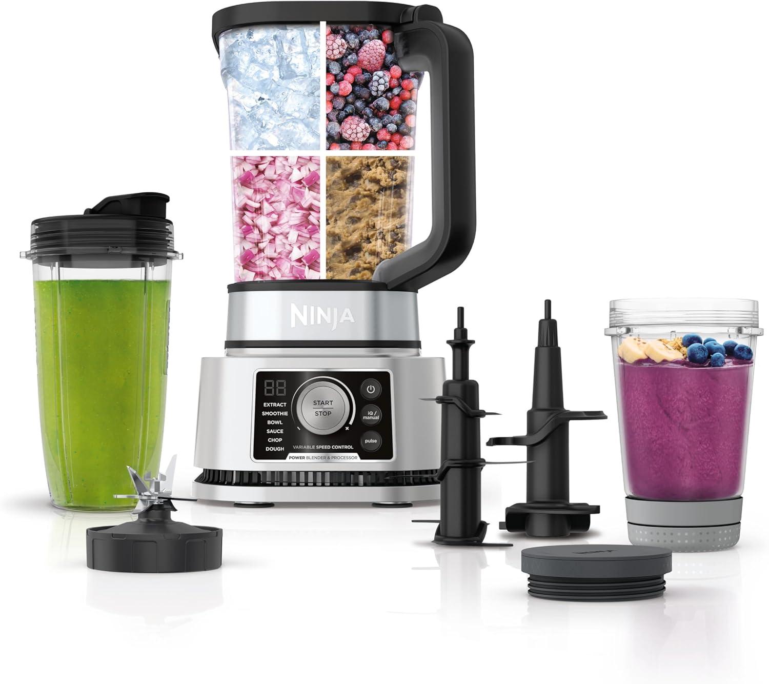 Ninja Ninja® Foodi® Power Blender & Processor System with Pitcher & To-Go Cups,1400 W, 6 Functions for Bowls, Spreads, & Dough