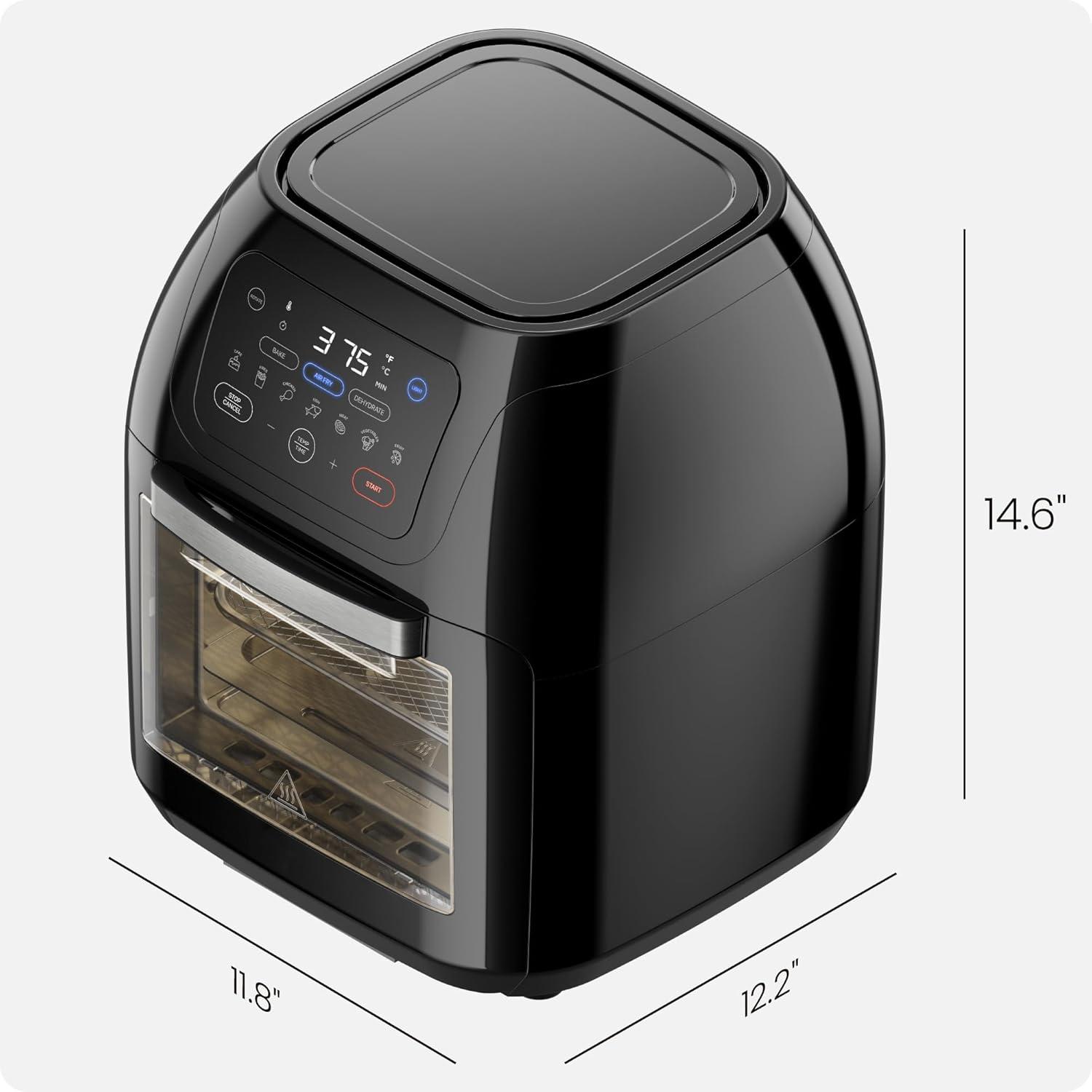Chefman Multifunctional Digital 10 Qt. Air Fryer+ Rotisserie, Fry, Roast & Bake, 17 Presets - Black