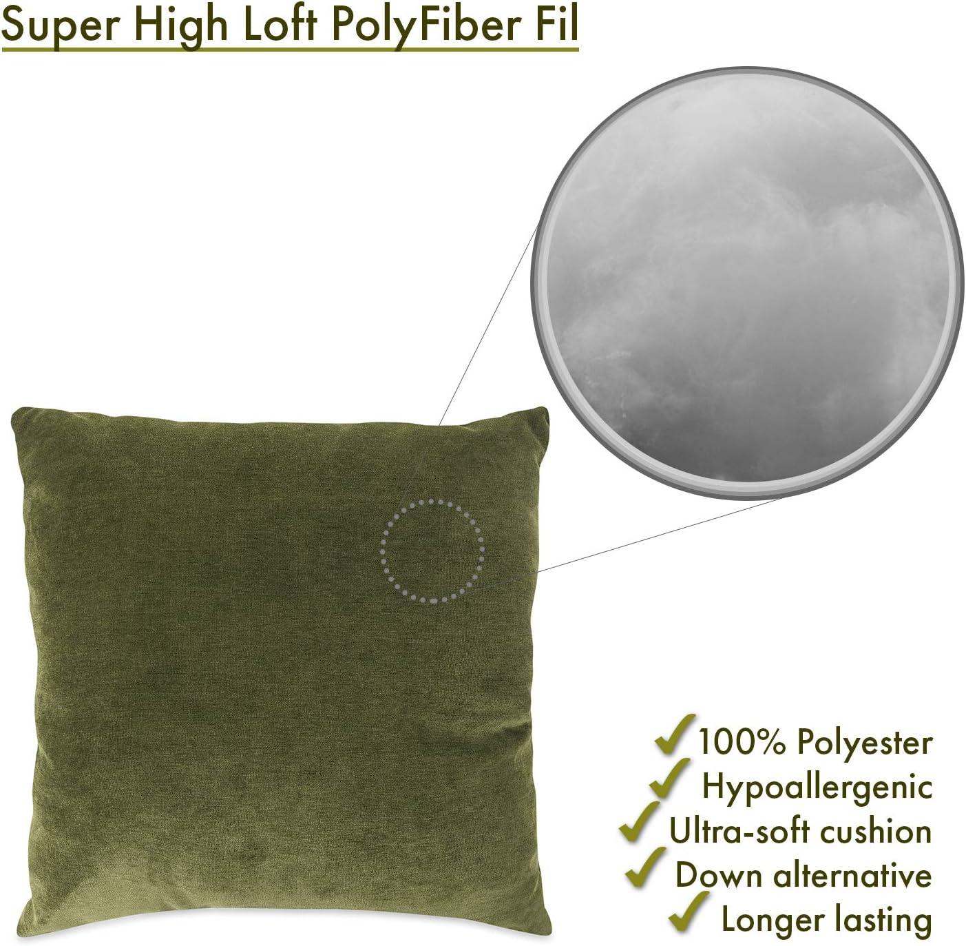 Olive Green Cotton Twill Large Indoor Pillow 20" x 20"