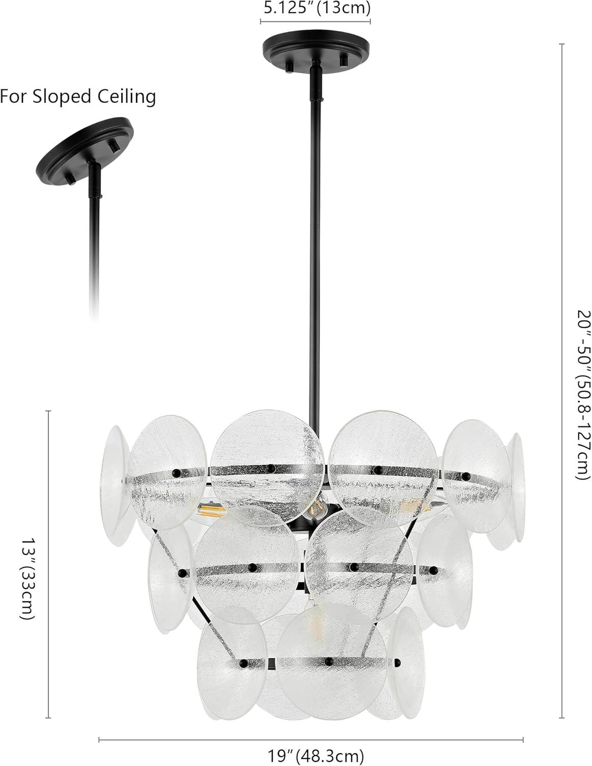 Landreth Chandelier - Black/Clear - Safavieh.