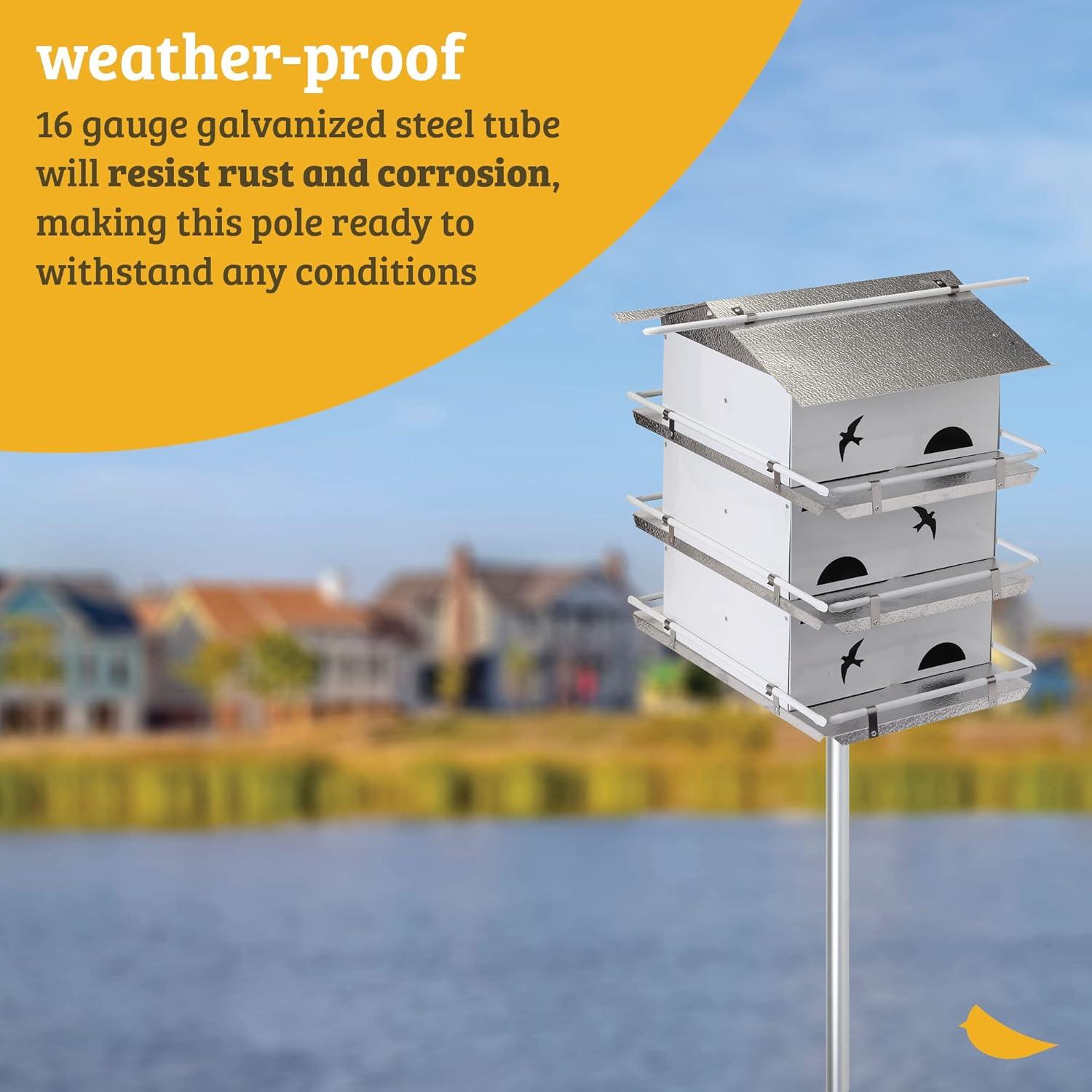 Birds Choice Birds Choice Medium 3-Level, 12-Room Purple Martin Bird House with Starling-Resistant Entrances, White/Grey