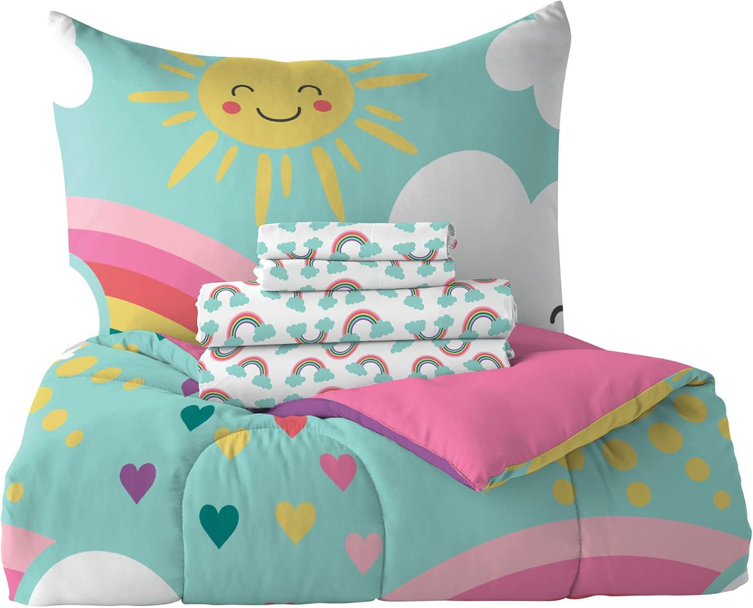 Dream Factory Dream Factory Rainbow Flare Rainbow Microfiber Reversible Modern & Contemporary Comforter Set