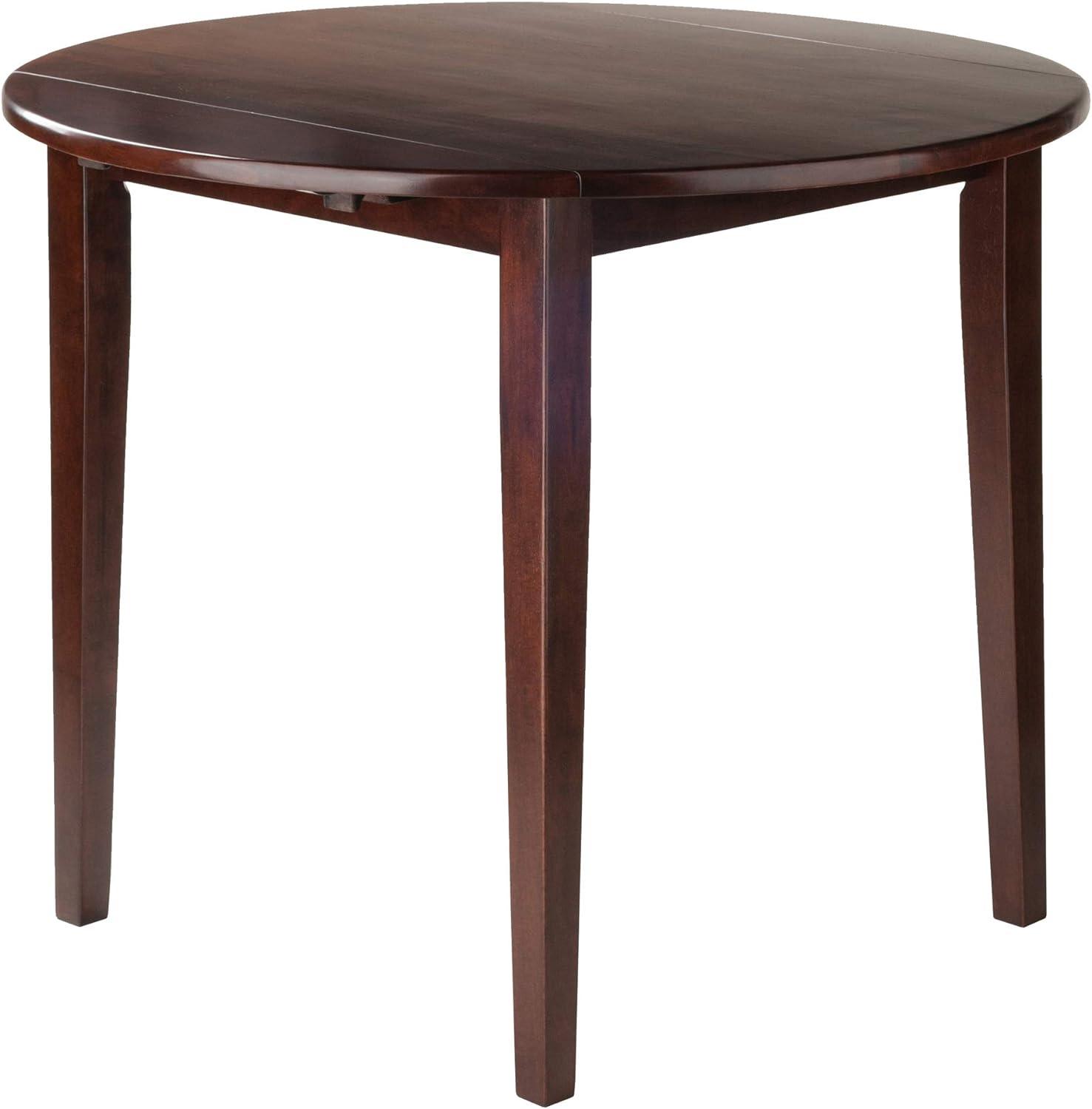 Transitional 36" Extendable Round Dining Table in Walnut