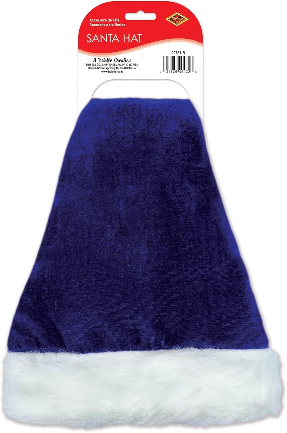 Beistle Blue Santa Hat, (2/Pkg) Blue