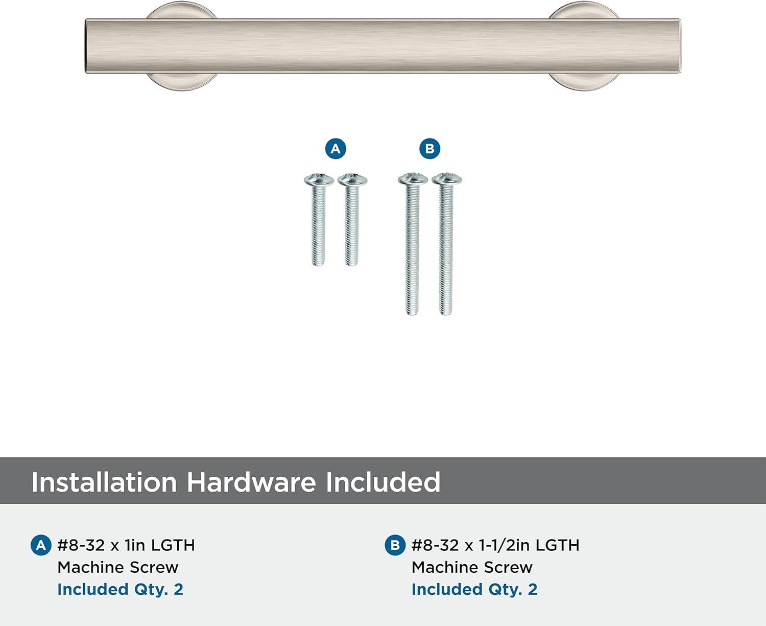 Amerock Everett 3-3/4 inch (96mm) Center-to-Center Satin Nickel Cabinet Pull