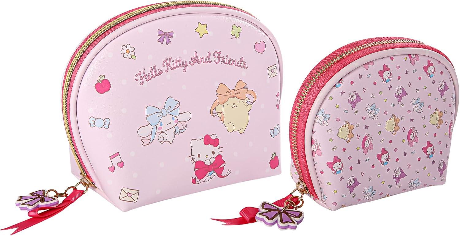 Sanrio Hello Kitty & Friends Large and Small Dome Cosmetic Travel Bag Set