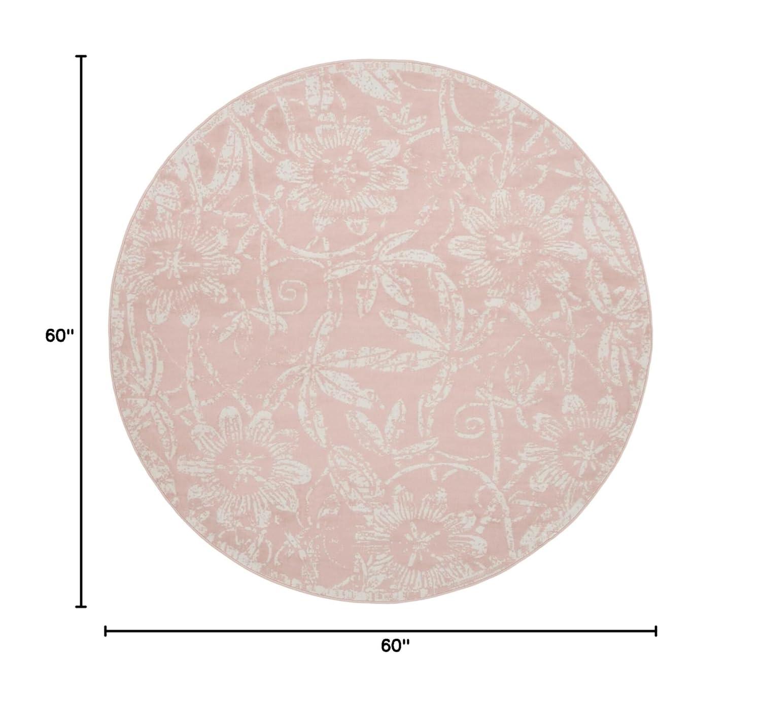 Nourison Whimsicle WHS05 Indoor only Area Rug - Pink 5' x round
