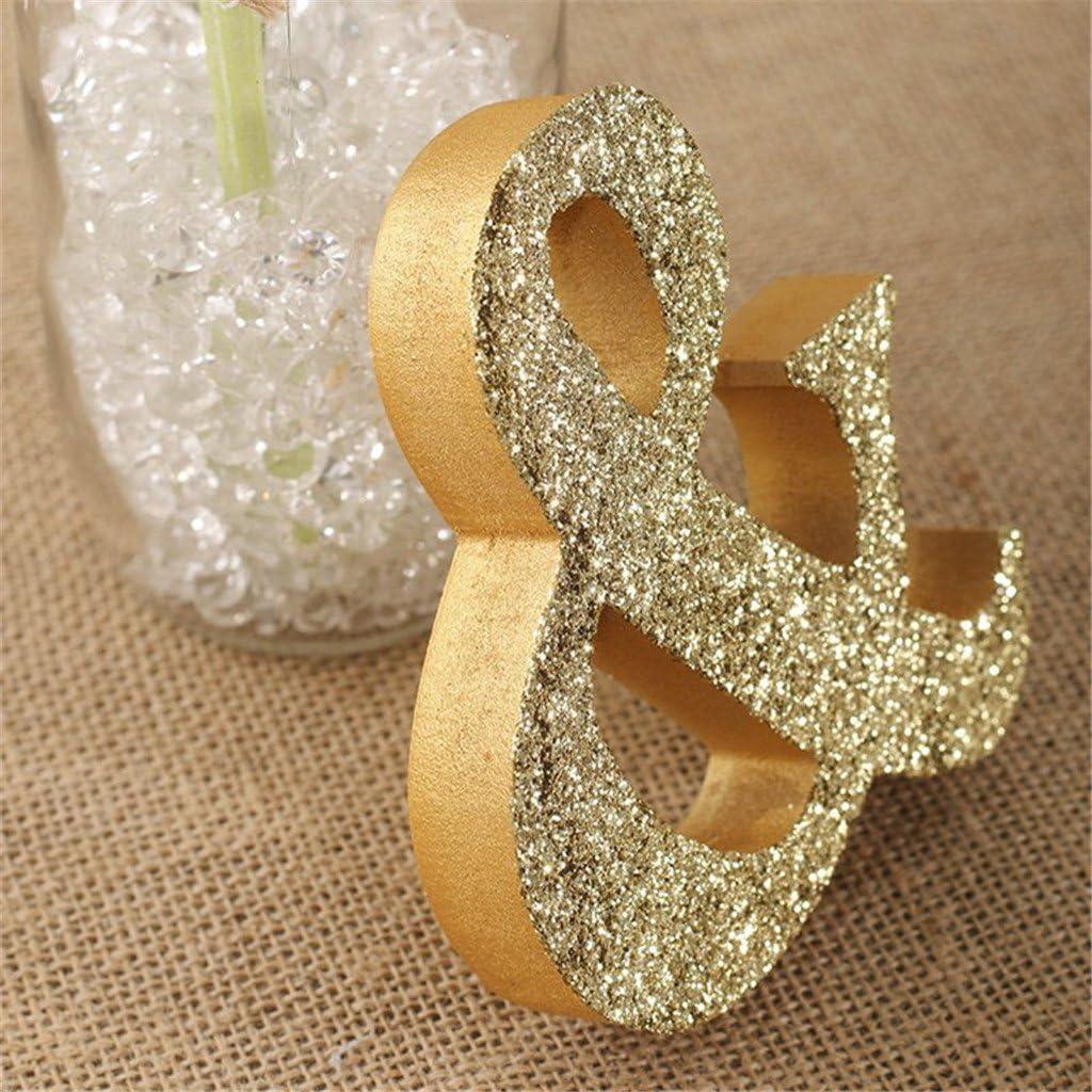 Mr and Mrs Signs Wedding Table Decorations, Wooden Freestanding Letters for Photo Props, Rustic Decoration, Anniversary Shower Gift (Golden)