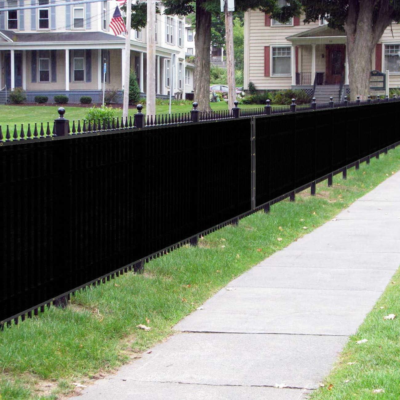 Black Heavy Duty Privacy Screen Fence with Brass Grommets