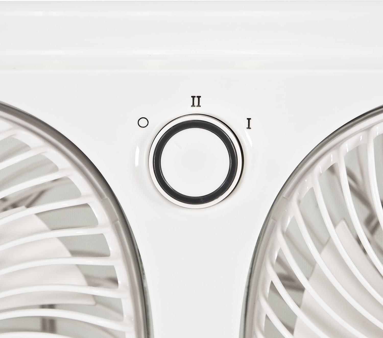 Comfort Zone 9" Dual Window Fan with 180� Rotating Fans, Removable Bug Screen