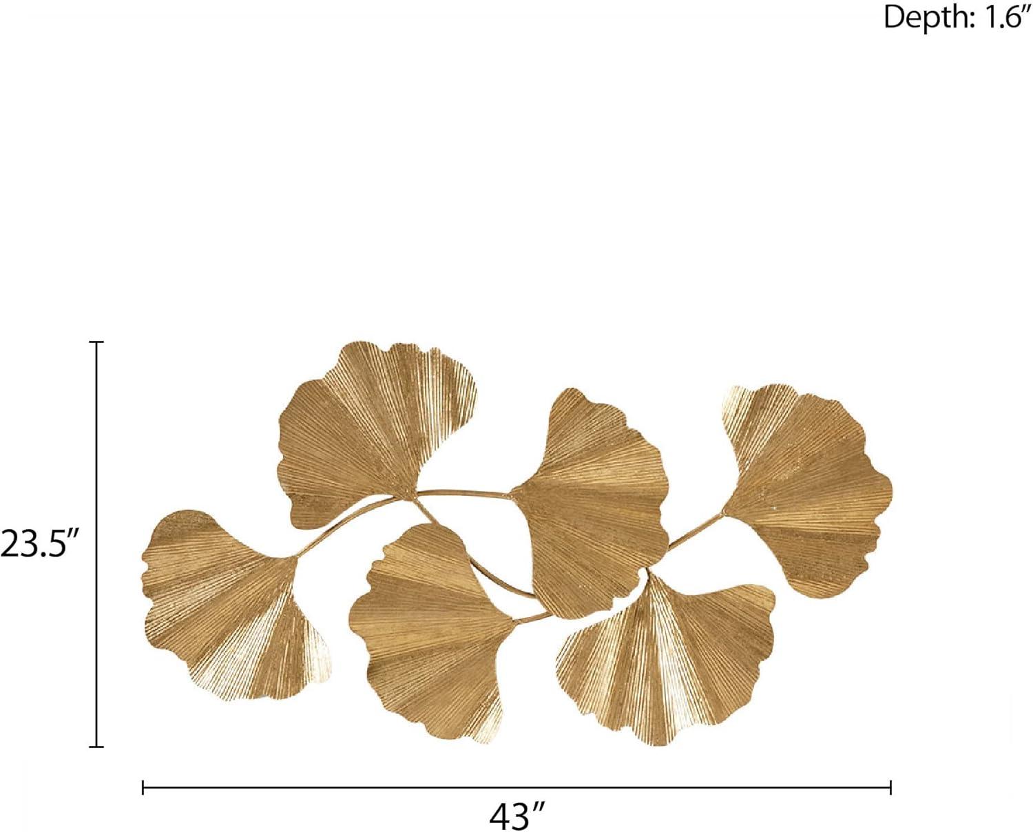 Martha Stewart Faye Gold Foil Metal Ginkgo Leaf Wall Décor