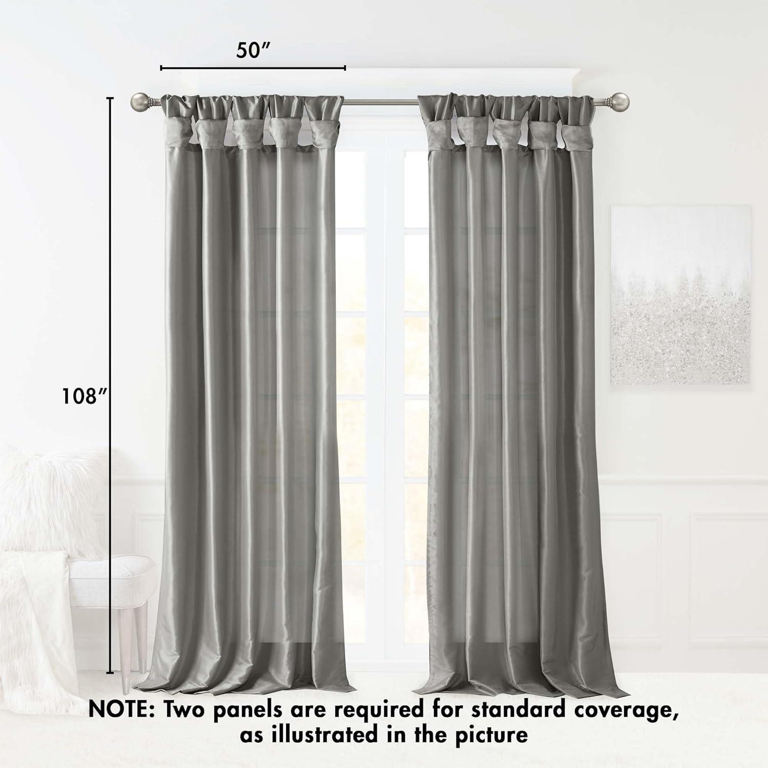 Lillian Twisted Tab Light Filtering Lined Curtain Panel