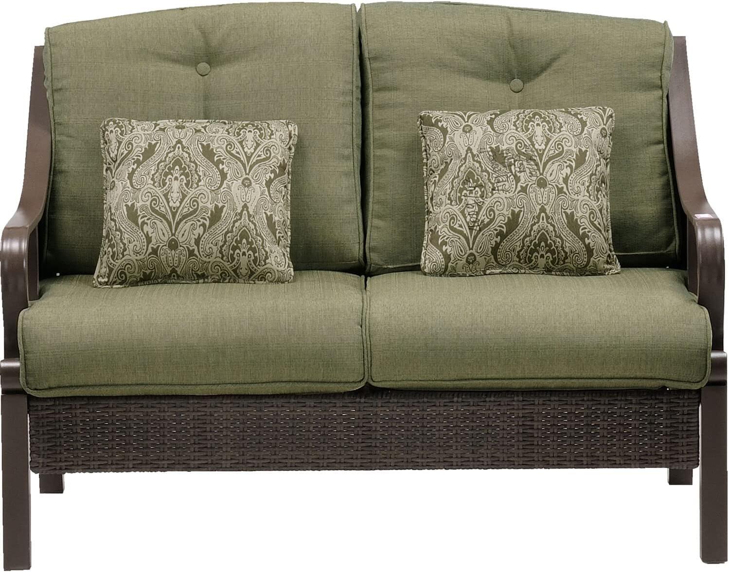 Hanover Medallion Indoor/Outdoor Throw Pillow, Decorative, Set of 2, Meadow Green - HANTPMED-MDW-2