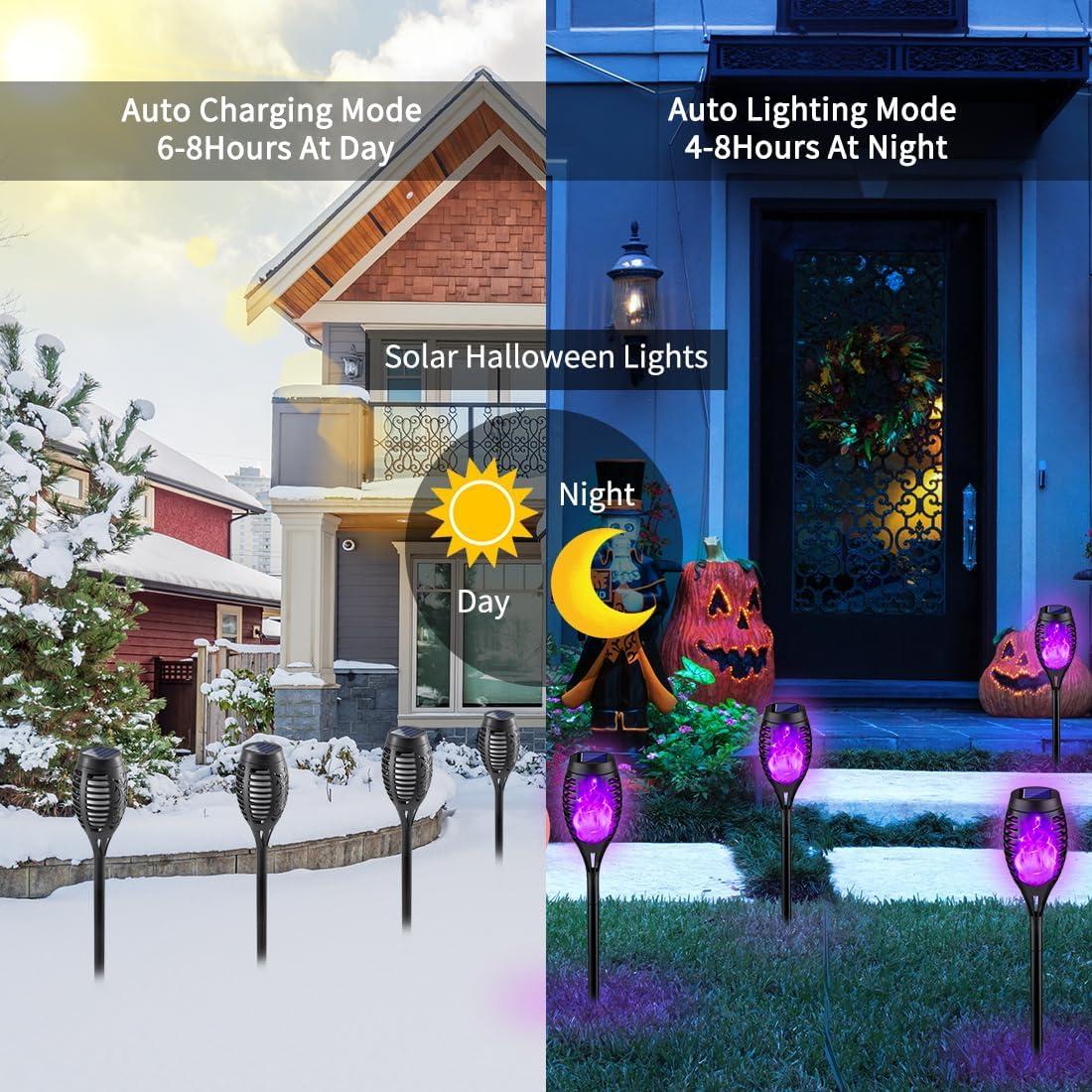 The Holiday Aisle® 8 Pack Halloween Decorations Outdoor, Halloween Solar Lights for Halloween Decor