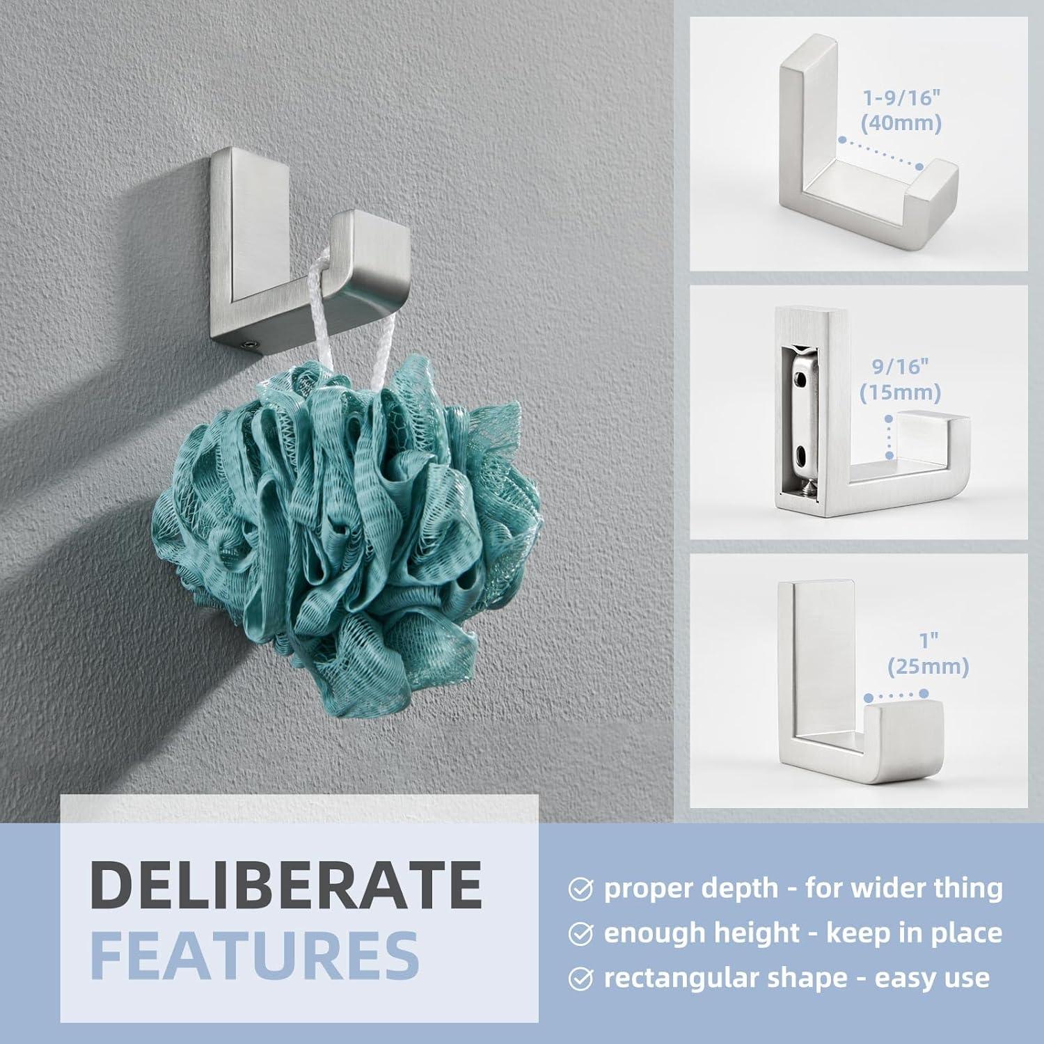 AngleSimple Stainless Steel Bathroom Wall Mounting Robe Hook KA082