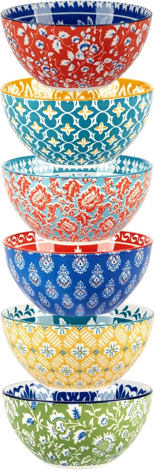 Certified International Panache Set of 6 All Purpose Bowl 6.25in 6 asst 6.25in Diam x 3in 30oz | Wayfair