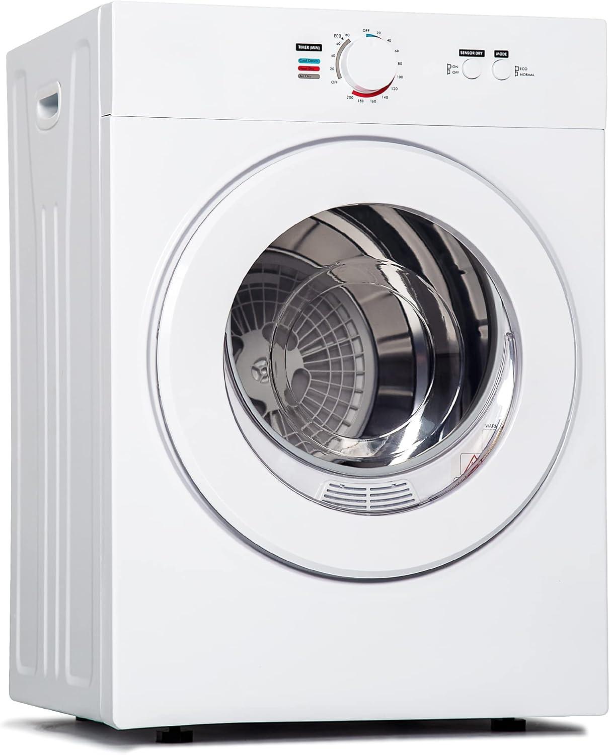 Compact White Stainless Steel Portable Front Load Dryer