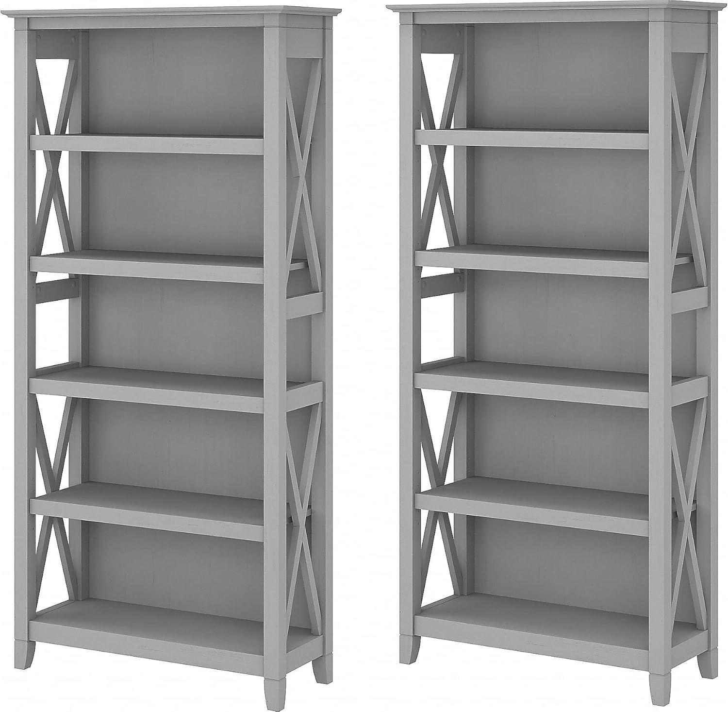 Key West 5 Shelf Bookcase Set in Bing Cherry - Engineered Wood