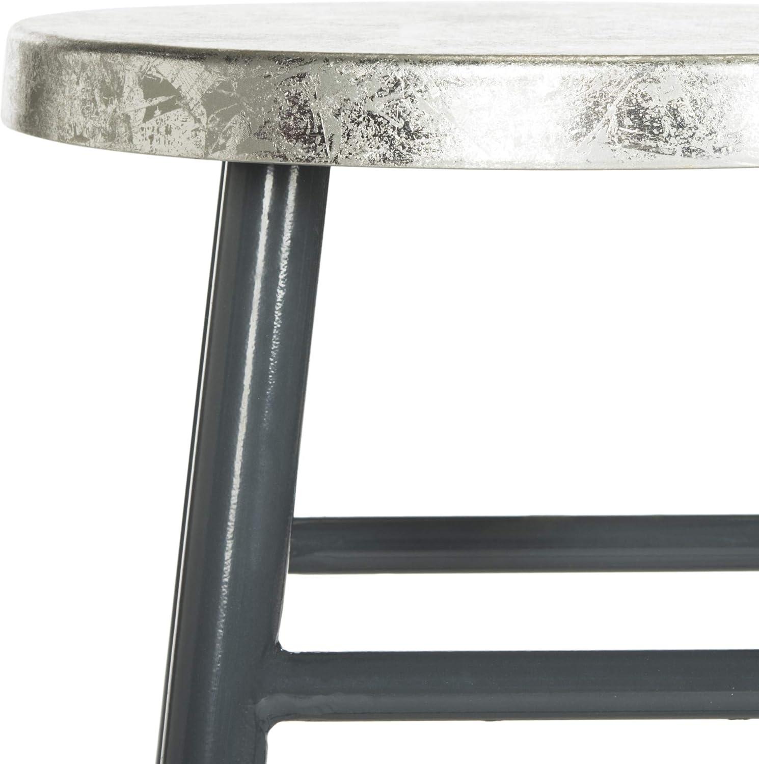 Kenzie Silver Dipped Counter Stool  - Safavieh