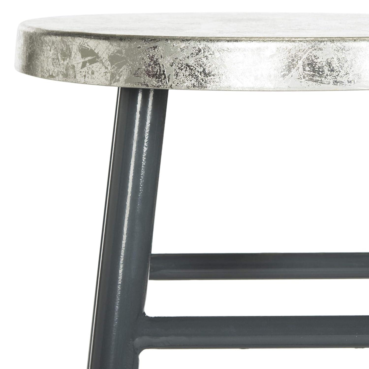 Kenzie Silver Dipped Counter Stool - FOX3211 - White/Silver - Safavieh Couture