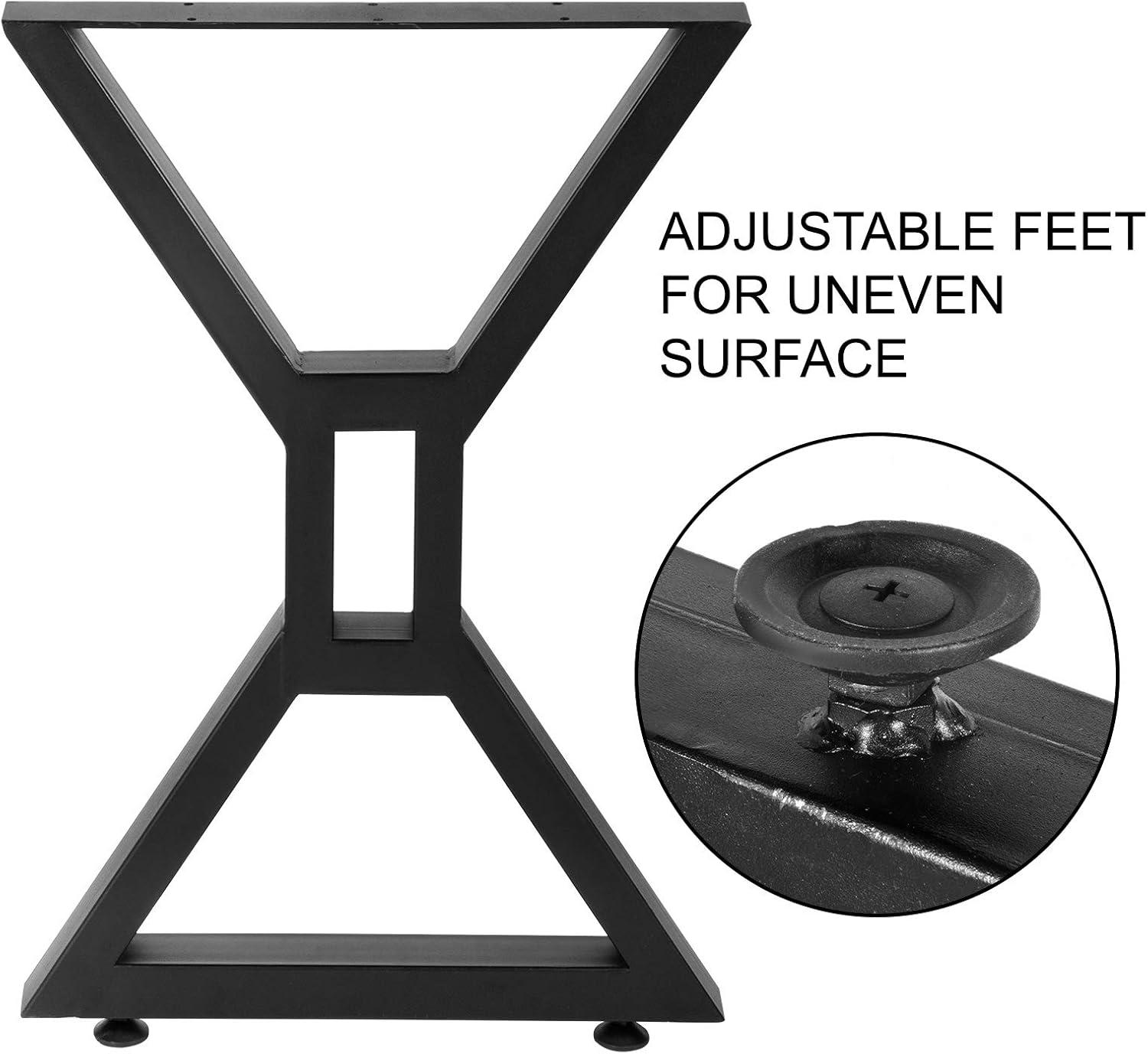 VEVOR Dining Table Legs 28 inch, Metal Table Legs 2PCS, Hollow X-Shaped Legs 440 Lbs Load Capacity DIY Coffee Table Legs Black Anti-Rust Iron Office Table Legs with Baking Varnish for Dining Table