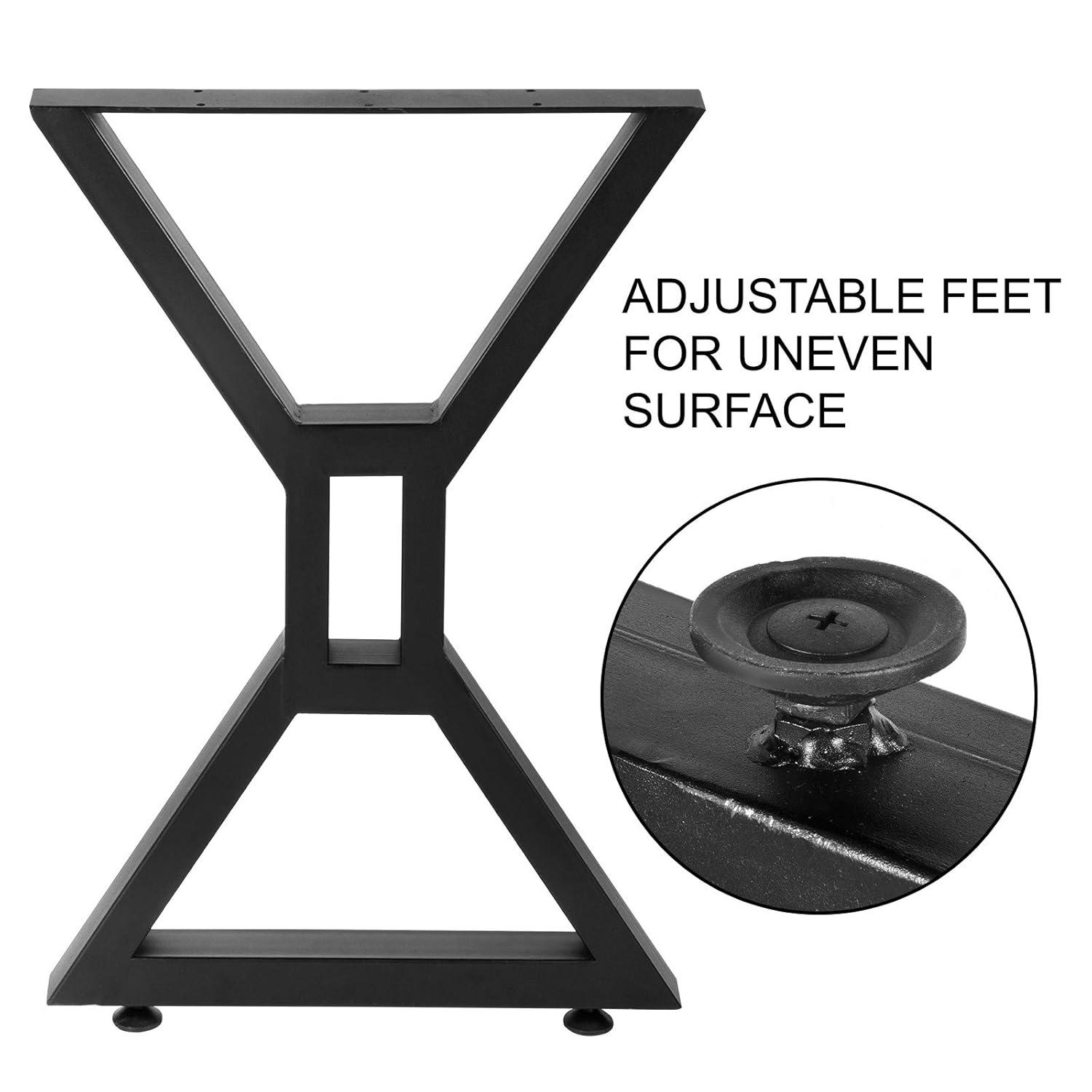 VEVOR Dining Table Legs 28 inch, Metal Table Legs 2PCS, Hollow X-Shaped Legs 440 Lbs Load Capacity DIY Coffee Table Legs Black Anti-Rust Iron Office Table Legs with Baking Varnish for Dining Table