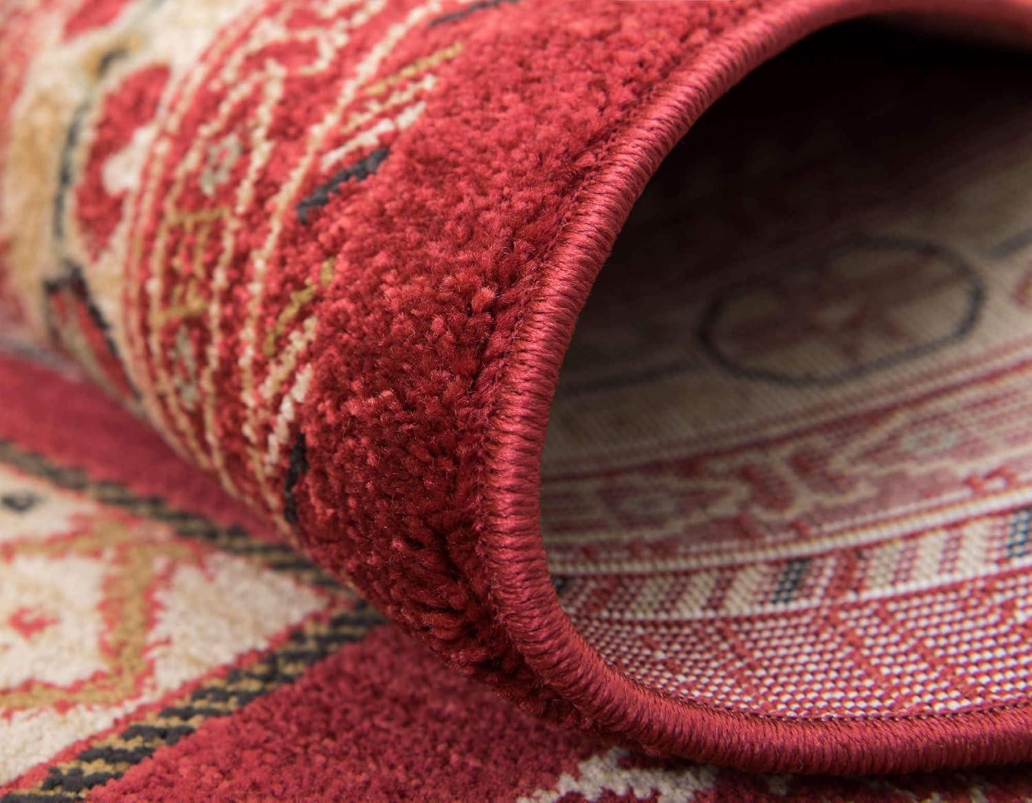 Unique Loom Fars Collection Area Rug - Pasadena (4' 1" x 6' 1" Rectangle Rust Red/Black)
