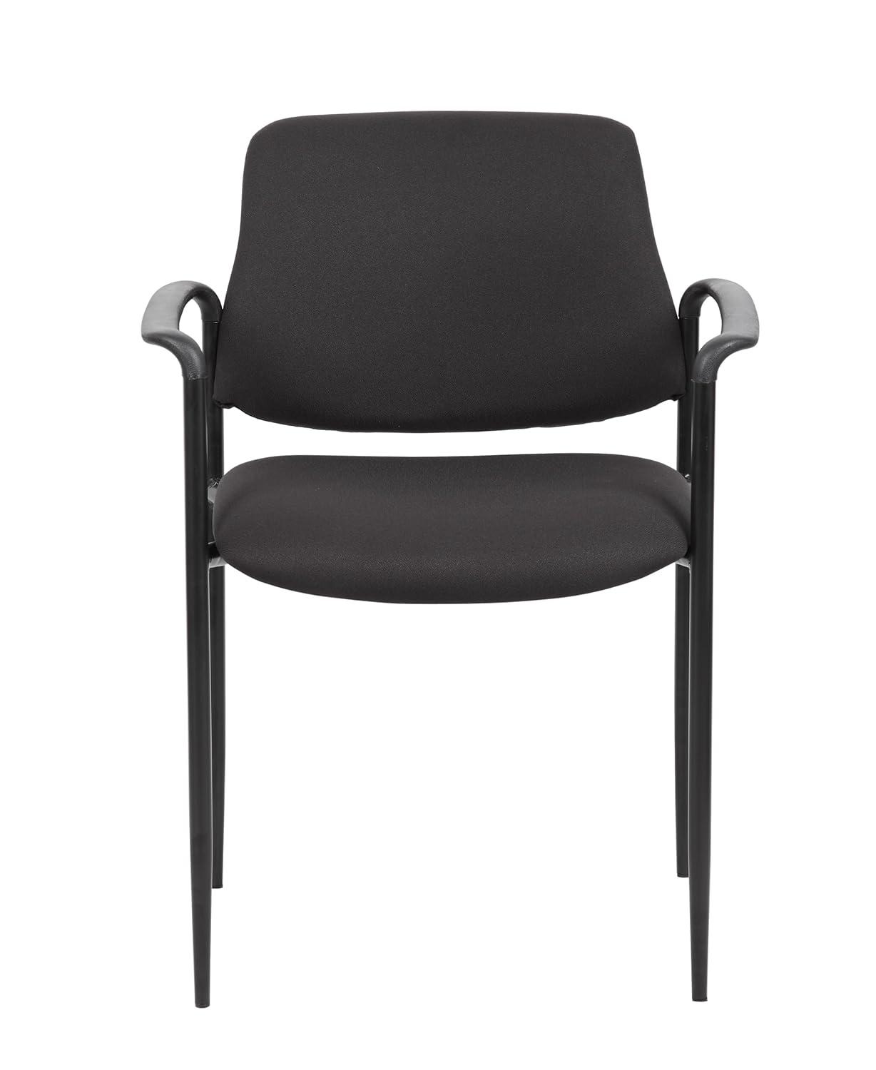 Boss Office Products Stackable Vinyl Seat Reception Chair with Metal Frame