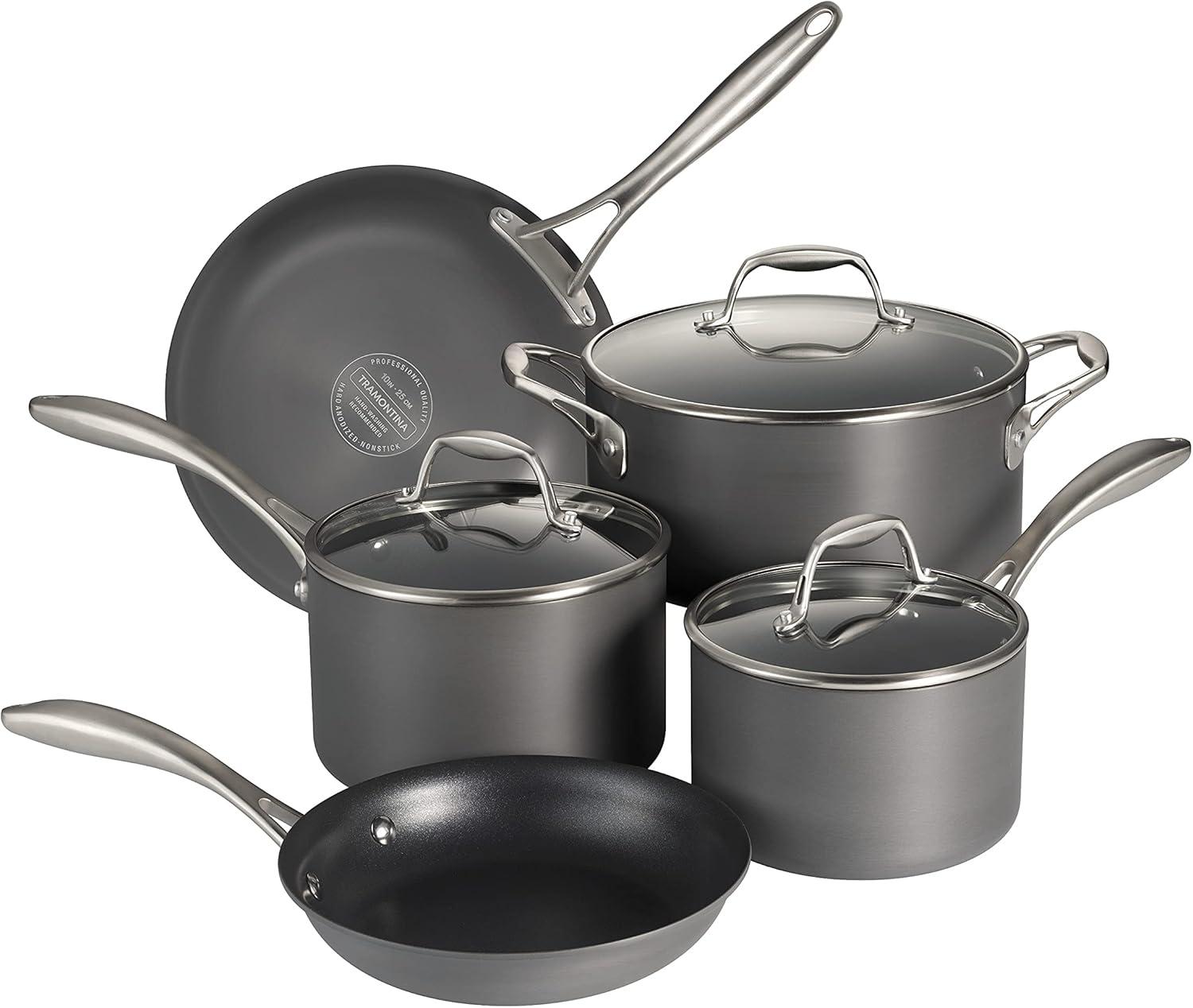 8-Piece Hard Anodized Non-Stick Aluminum Cookware Set