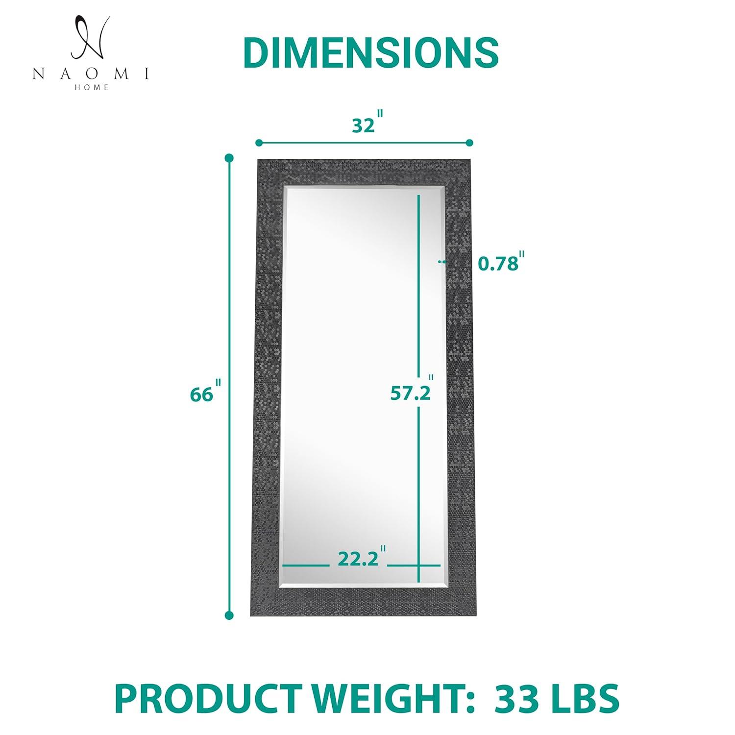 Naomi Home 66" Mosaic Gold Full Length Wall & Floor Mirror