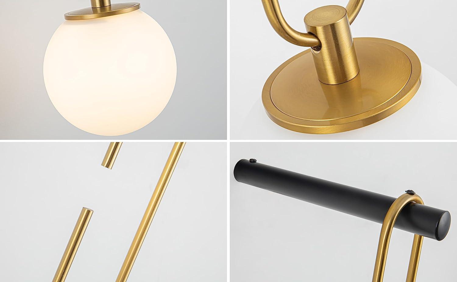 Chrome and Brass Battery Operated Dimmable Wall Sconce Set