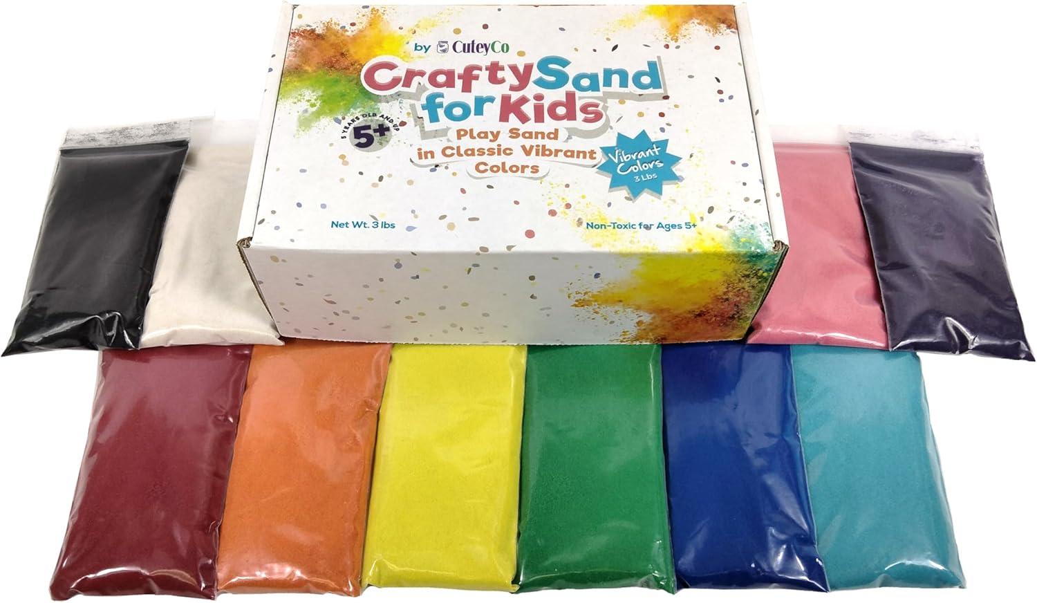 Crafty Sand Kit for Kids - 10 Vibrant Colors, 3 lbs