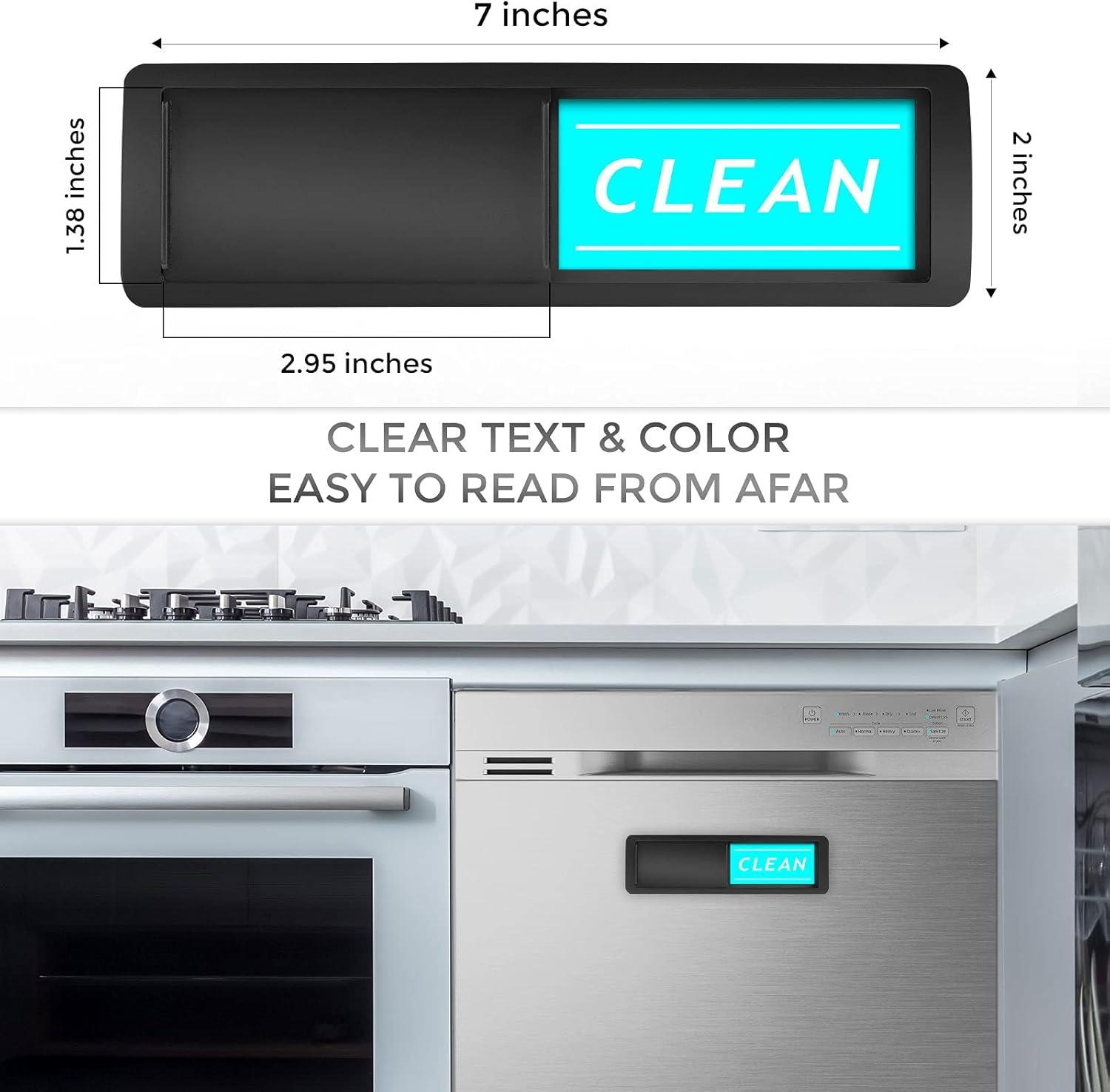 Dishwasher Magnet Clean Dirty Sign - Sleek and Convenient Design - Kitchen Gadgets - New Home Essentials, Heavy Duty Magnet with Optional Stickers