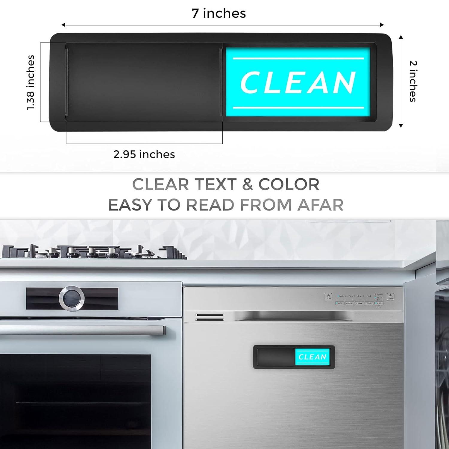 Dishwasher Magnet Clean Dirty Sign - Sleek and Convenient Design - Kitchen Gadgets - New Home Essentials, Heavy Duty Magnet with Optional Stickers