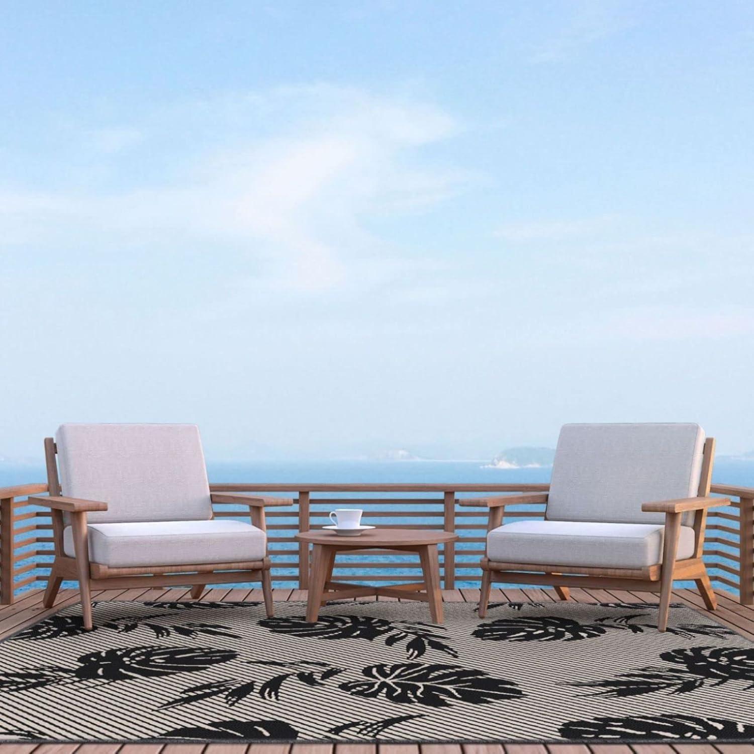 Tommy Bahama Palm Coastal Indoor/Outdoor Area Rug, Charcoal Gray