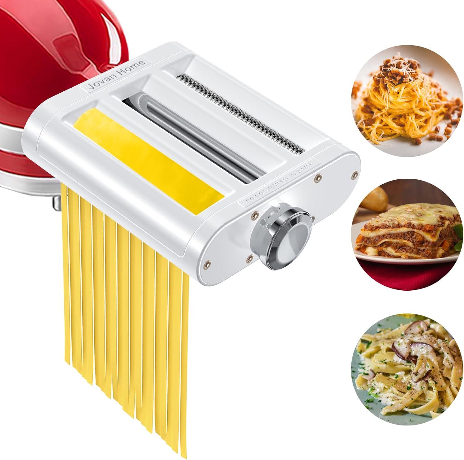 White Stainless Steel 3-in-1 Pasta Maker Attachment for KitchenAid