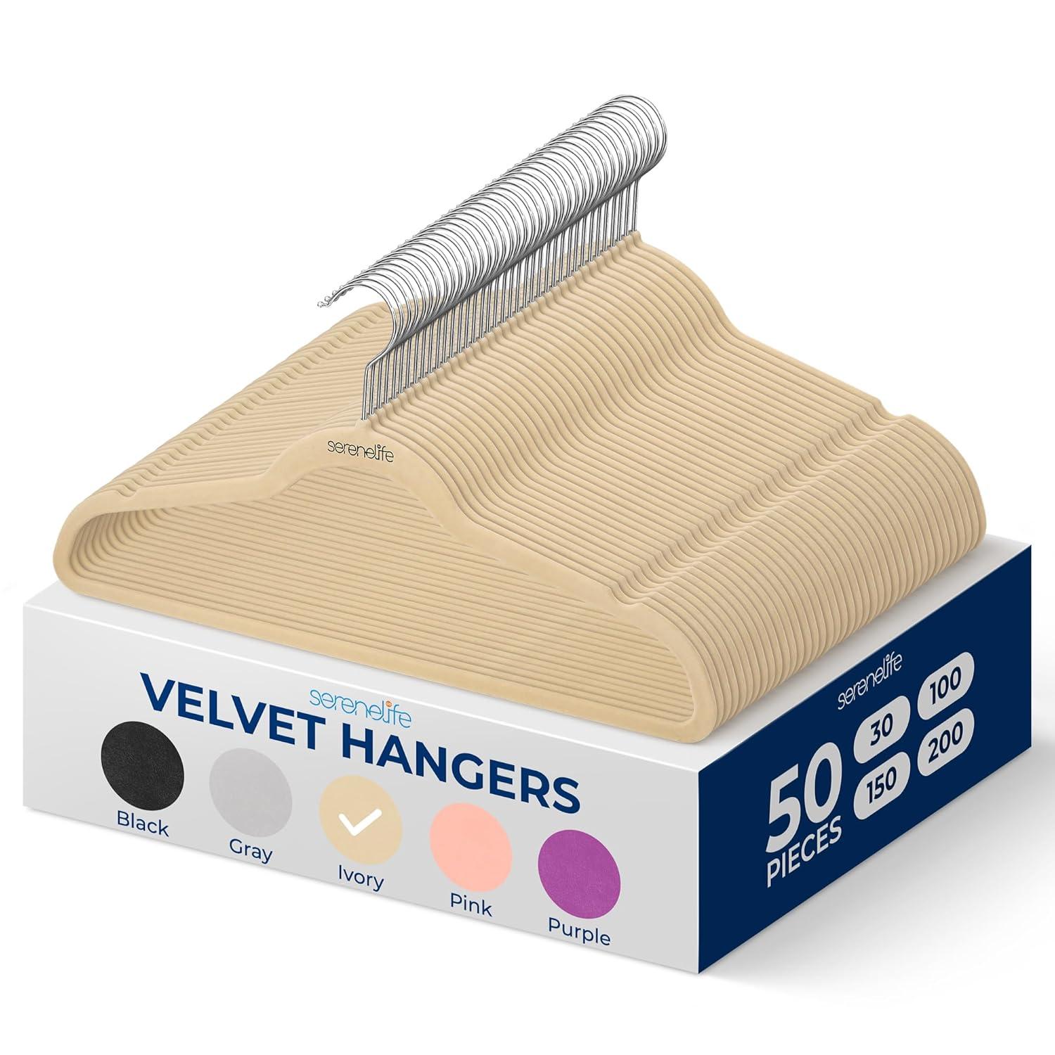 SereneLife Non-Slip Velvet Clothes Hangers