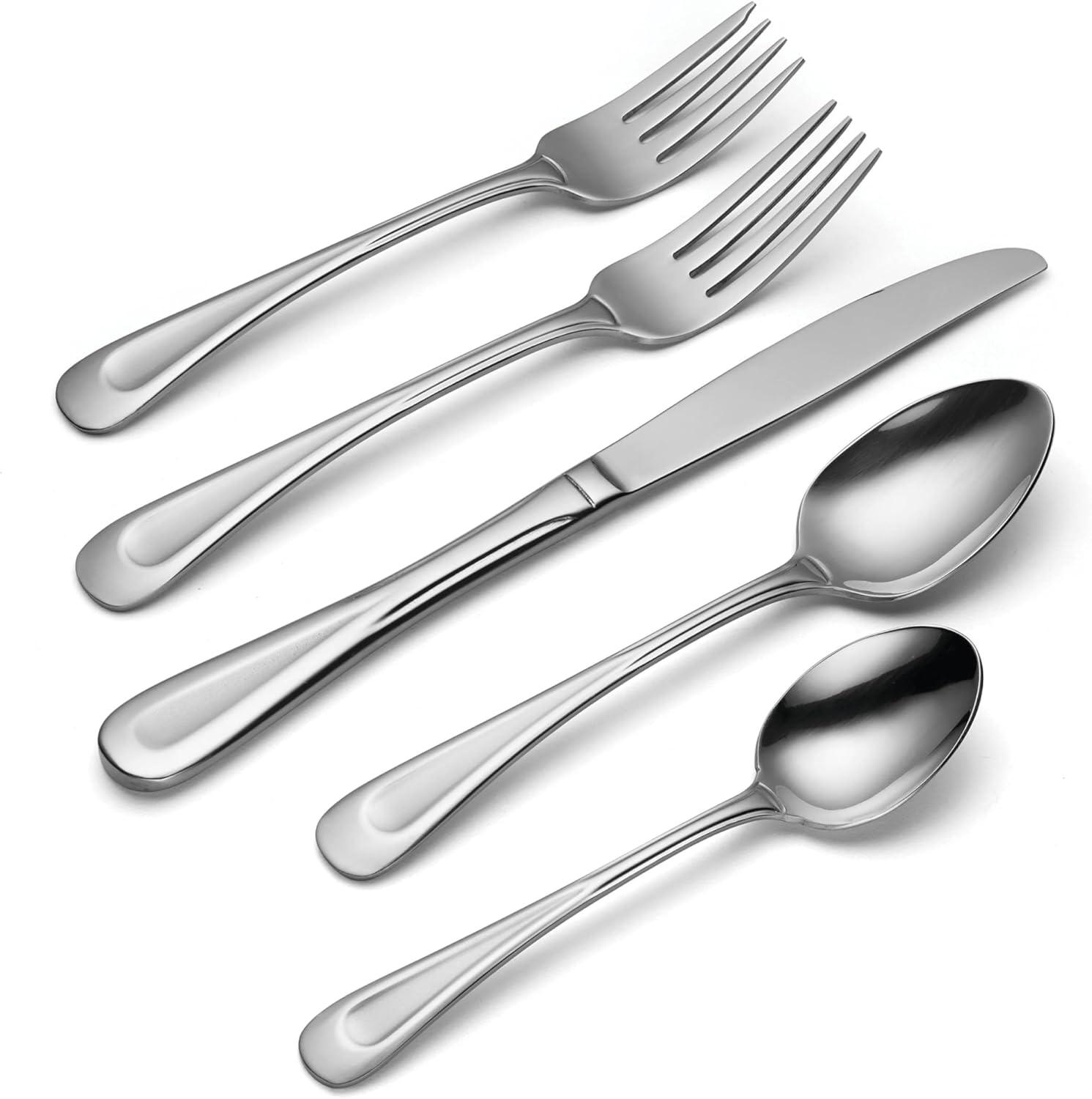 Satin Sand Dune 20-Piece Stainless Steel Flatware Set