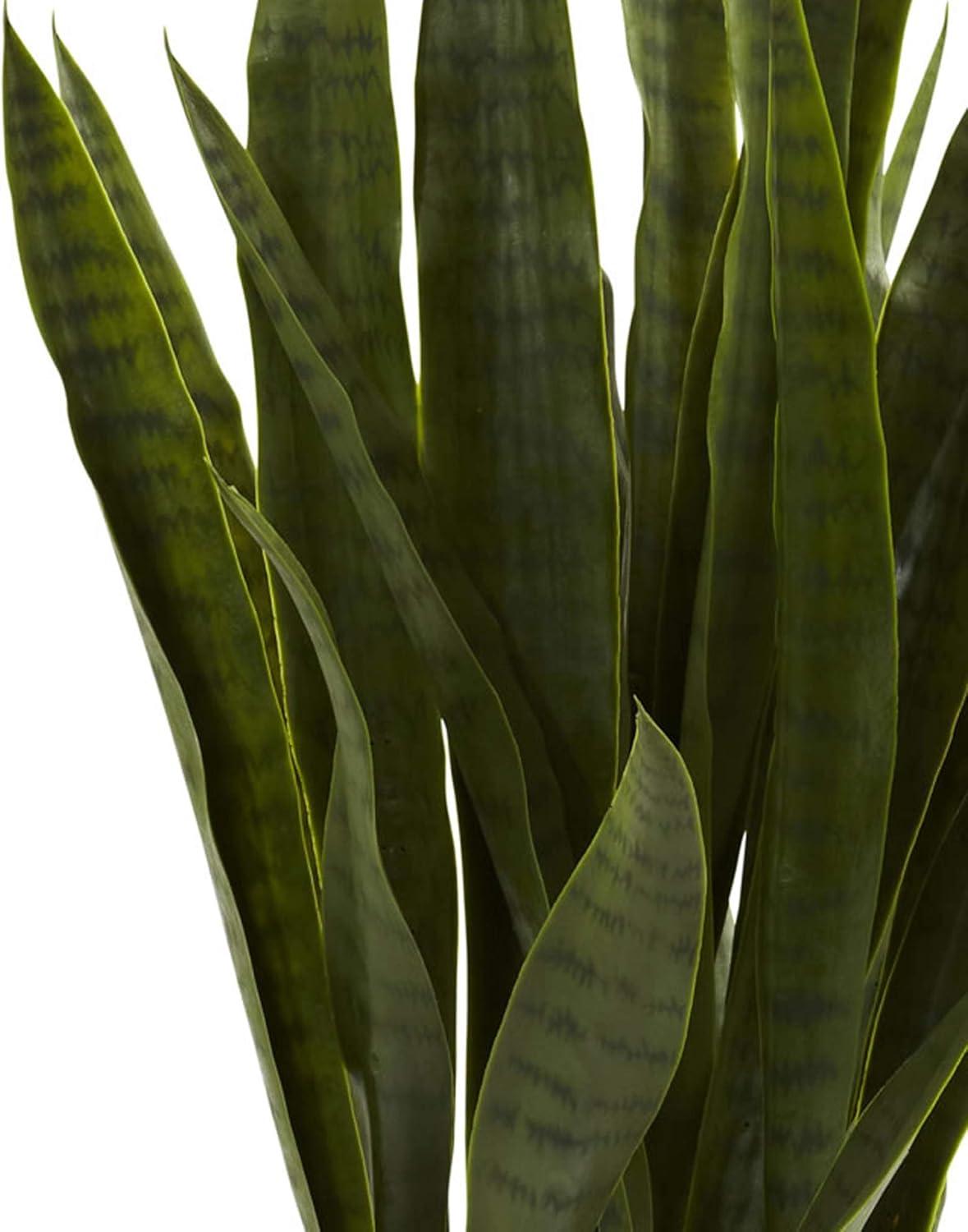 Nearly Natural 35" Sansevieria Artificial Plant in Plastic Planter, Green