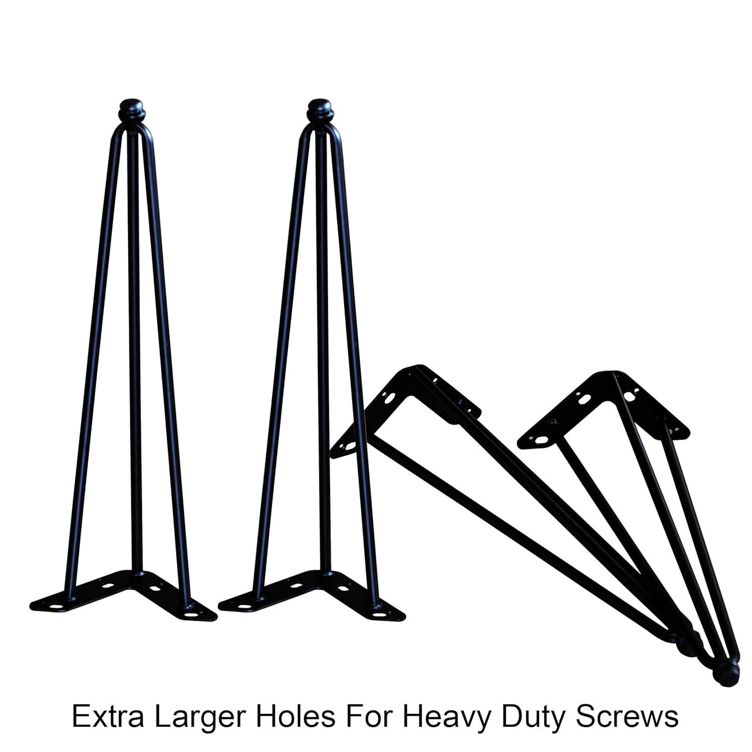 Home Soft Things Hairpin Metal Table Legs 30 Inch Legs for Furniture Coffee Bench Dining End Industrial Table Desk Set of 4 with Screws Adjustable Cushion Black Floor Protectors, 30"