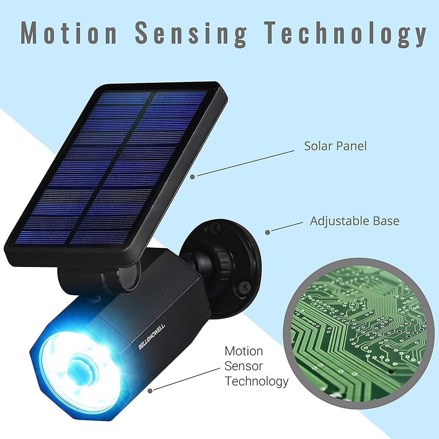 Bell + Howell LED Solar Powered Dusk to Dawn Outdoor Security Spotlight with Motion Sensor and Timer