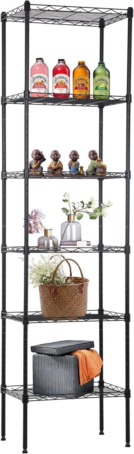 Chrome 6-Tier Adjustable Metal Wire Shelving Unit for Kitchen and Garage