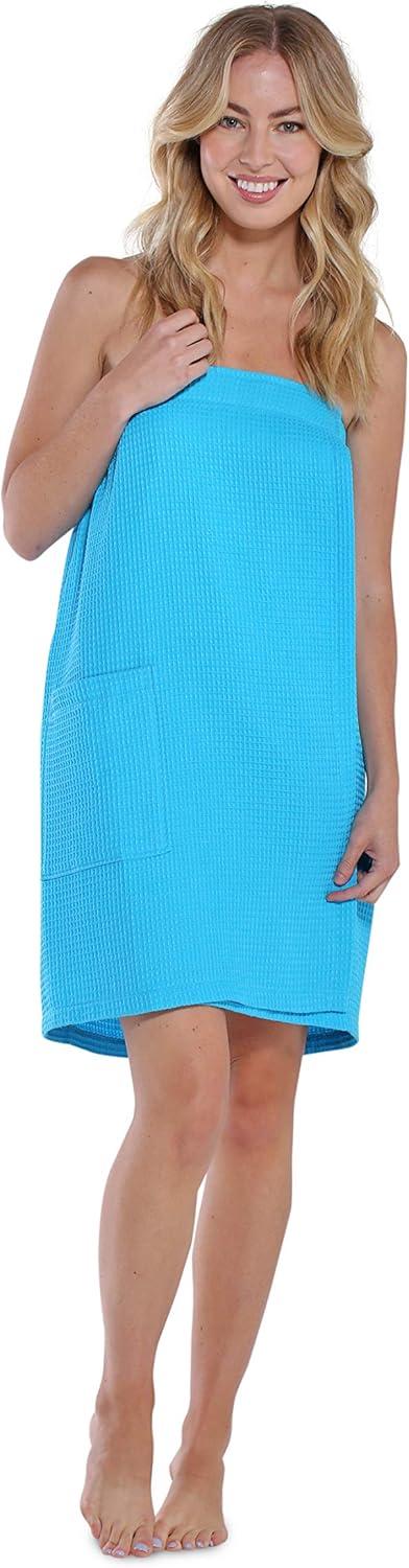 Turquaz Linen Turquoise Waffle Spa Bath Wrap