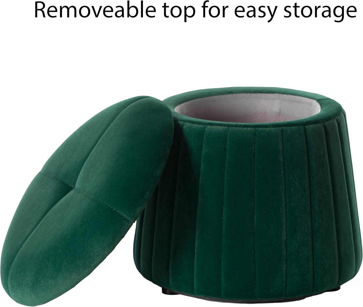 Modern Tufted Velvet Mushroom Shape Storage Ottoman Storage Stool Trunk